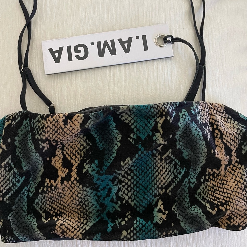 I.AM.GIA Snake Python Velvet Crop Top - Picture 2 of 3